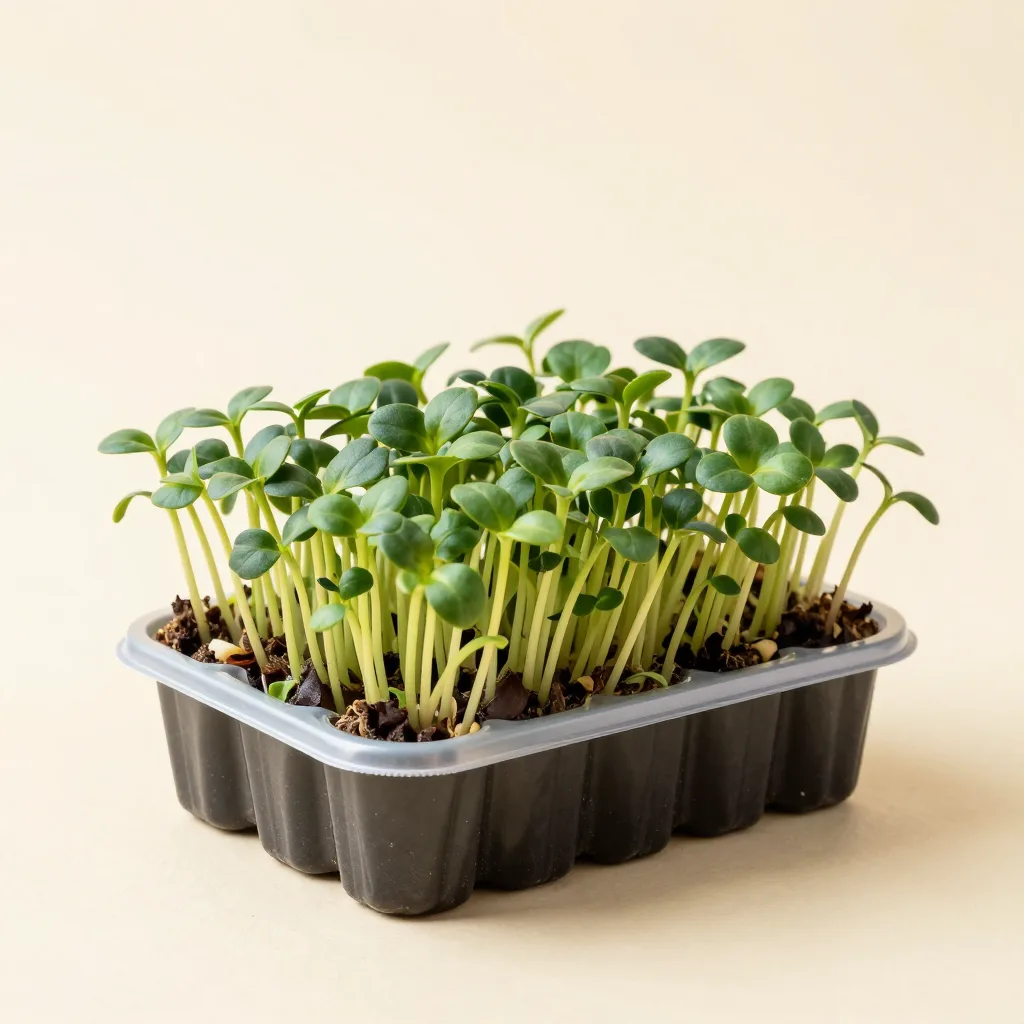 A mild microgreen grow kit on a light background