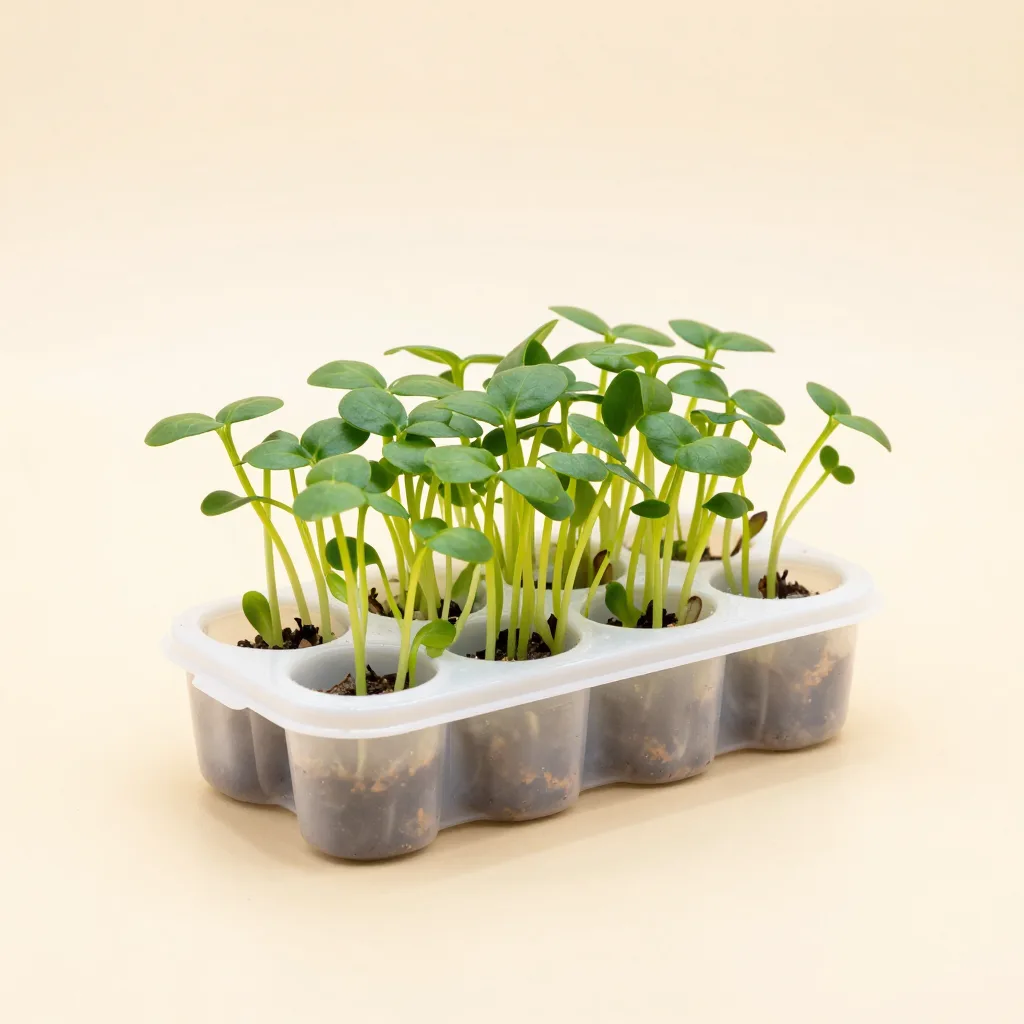 A starter microgreen grow set on a light background