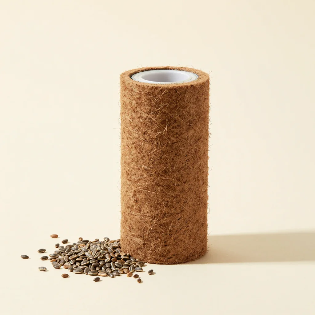 A seed and coir refill on a light background