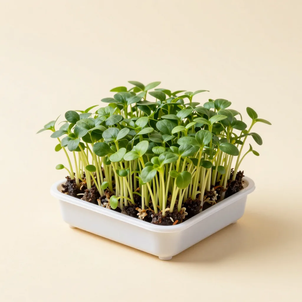 A family microgreen grow set on a light background