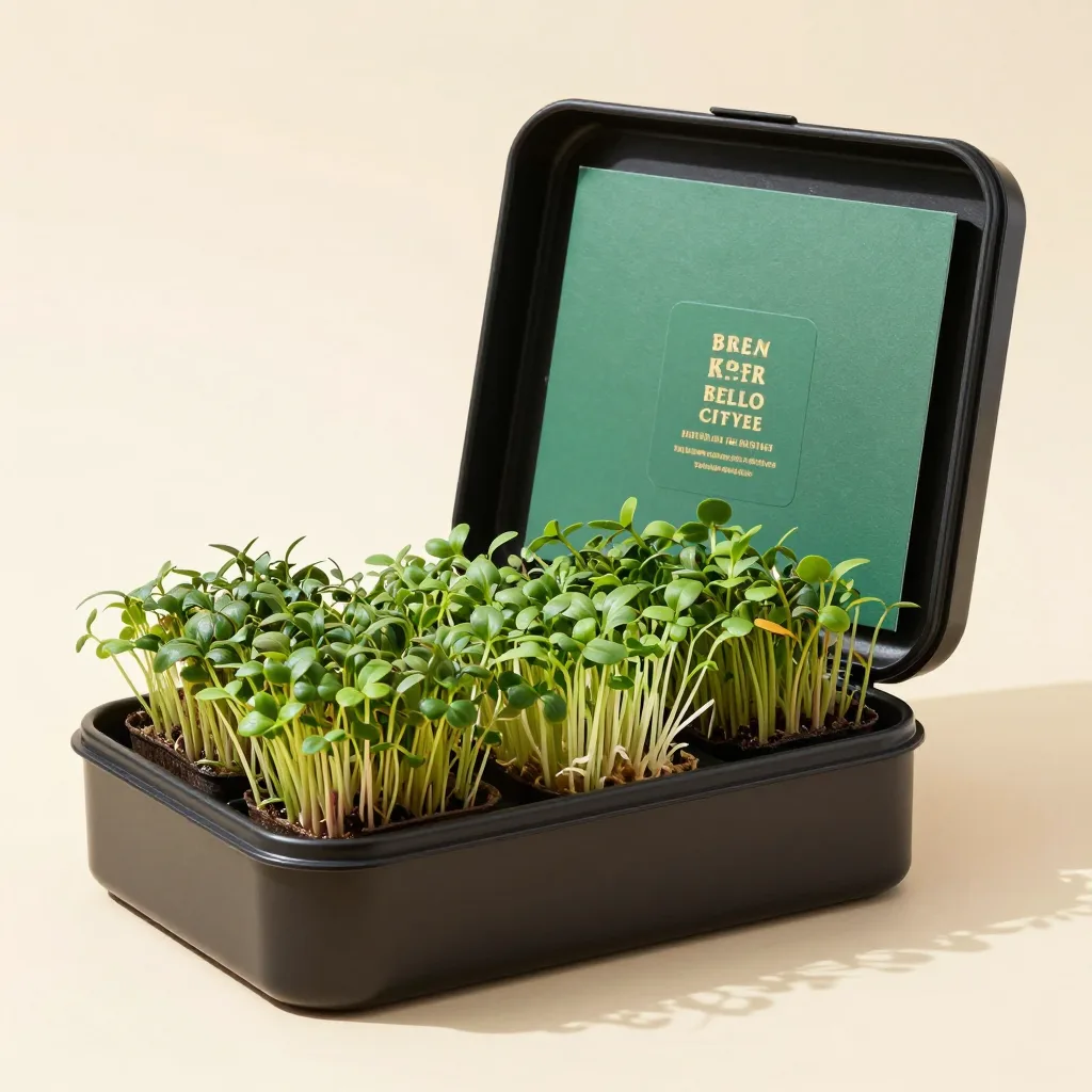 A microgreen grow gift set on a light background